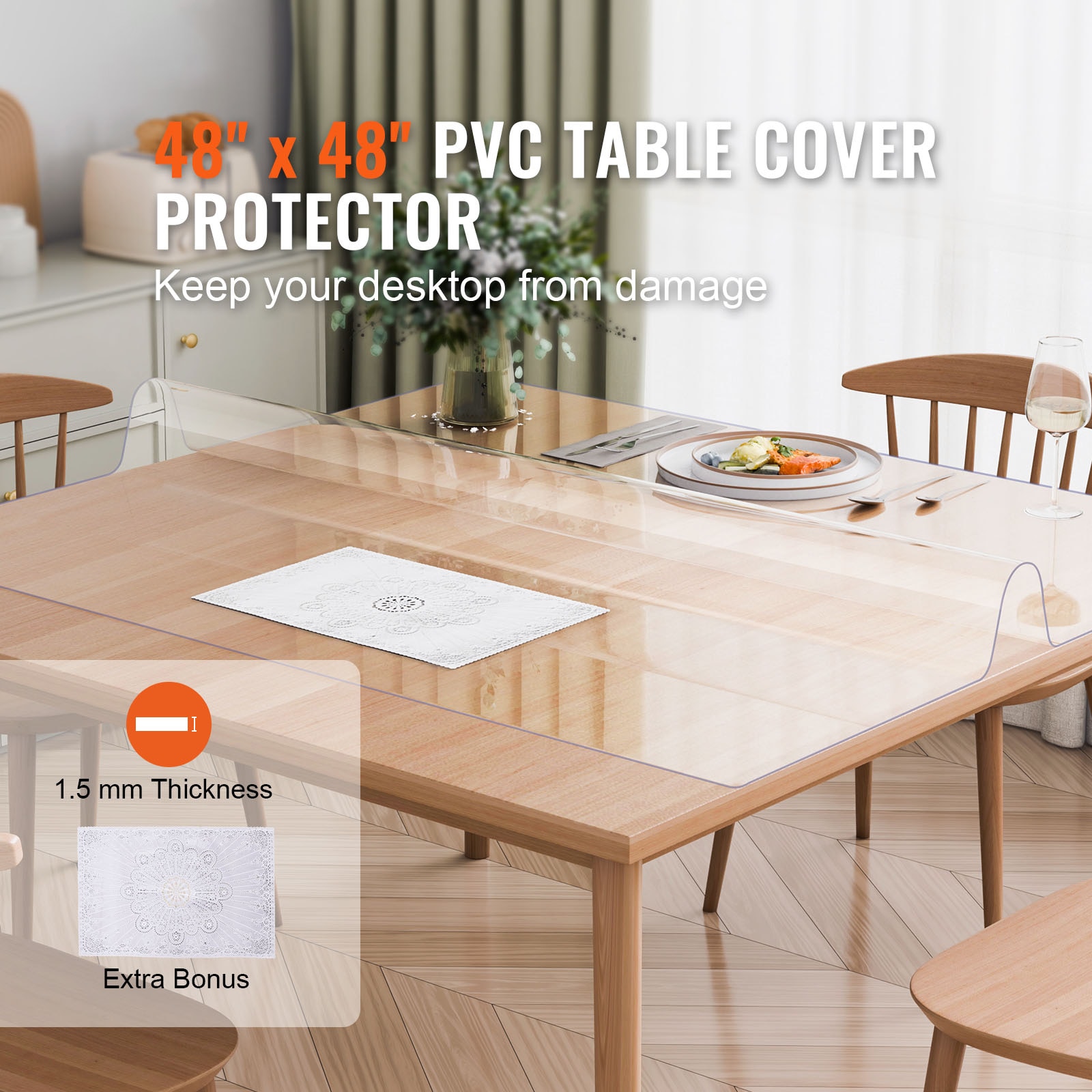 Clear Pvc Table Protector Mat For Dining And Office Desk Surface_voghion.com